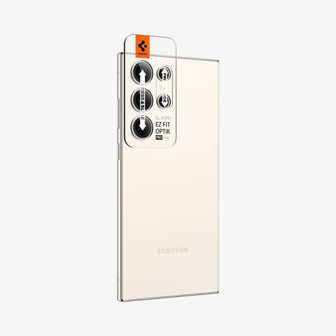 AGL05950 - Galaxy S23 Ultra EZ Fit Optik Pro Lens Protector in black showing the device