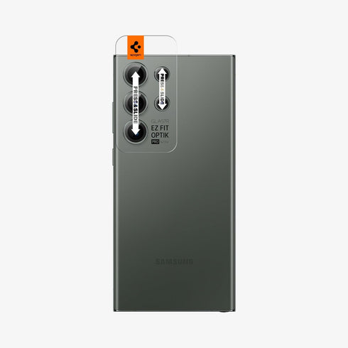 AGL05950 - Galaxy S23 Ultra EZ Fit Optik Pro Lens Protector in black showing the device